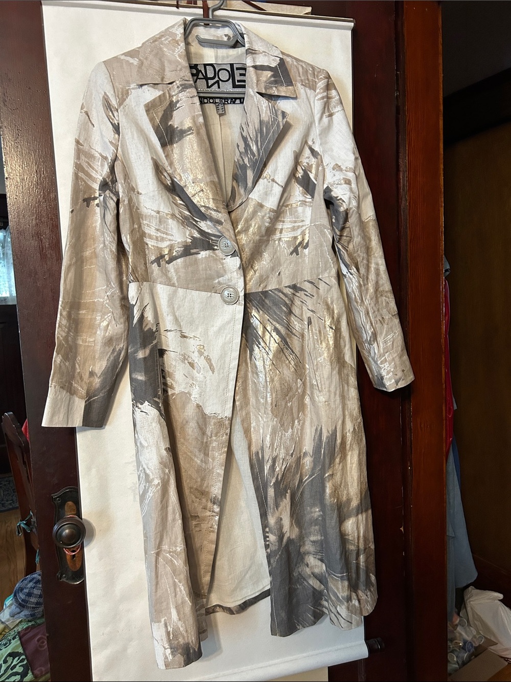 Bandolera linen trench jacket, UK12 US8